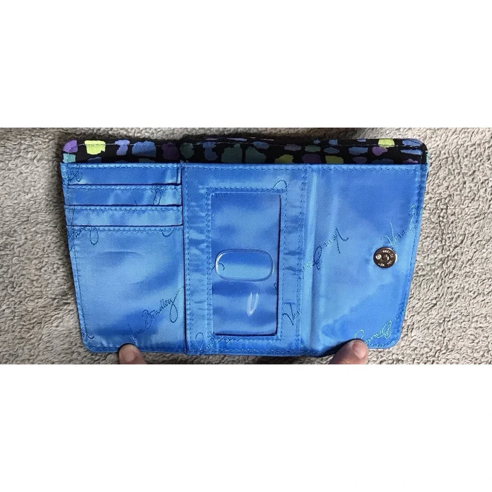 Vera Bradley‎ Indigo Pop Trifold Kisslock Quilted Wallet Coin Purse - Picture 5 of 7